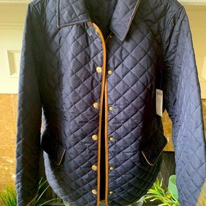 Brand new with tags Chico’s Deep Indigo Chambray quilted jacket. Size 3